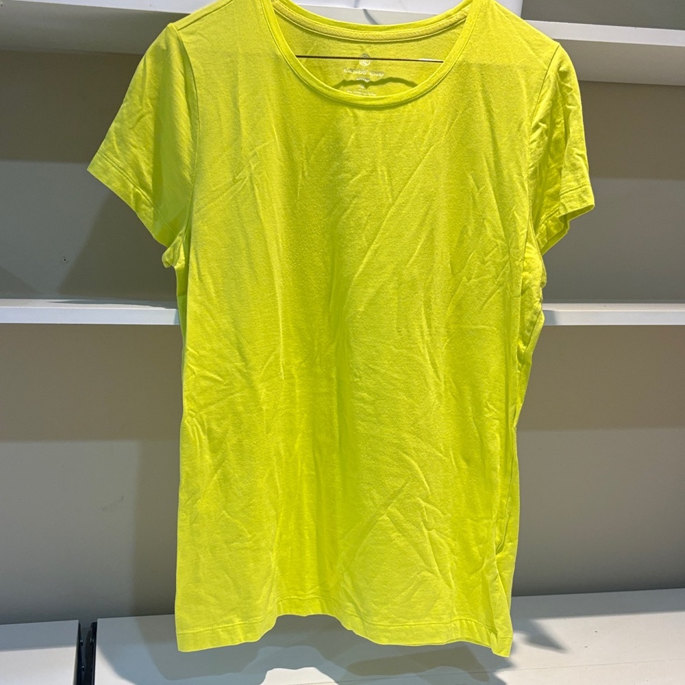 Lands' End Women's Neon Yellow Short Sleeve Tee